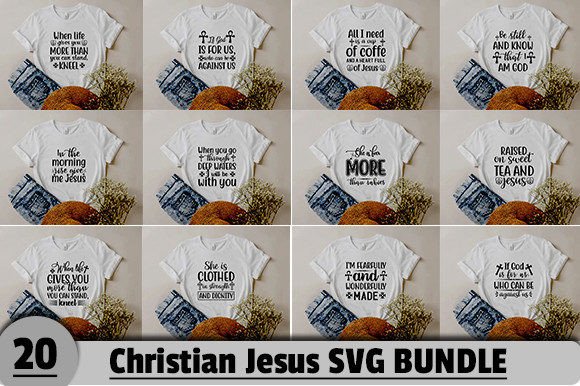 Christian Jesus SVG Bundle: Graphics & T-Shirt Designs